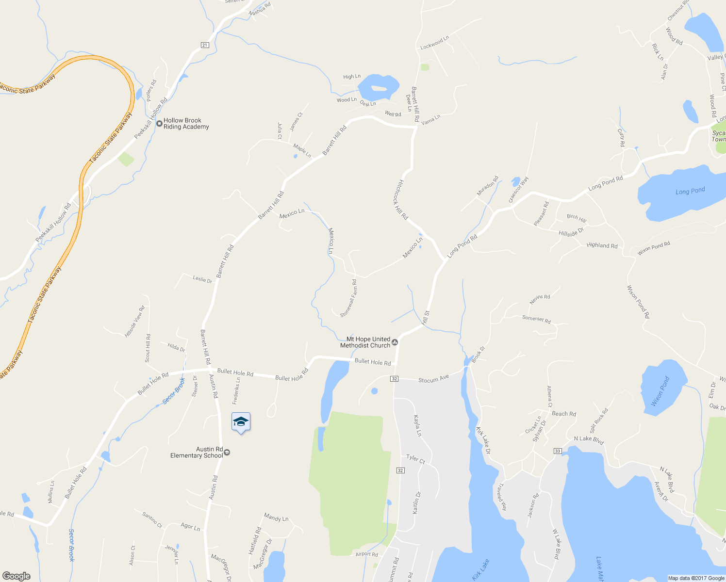 map of restaurants, bars, coffee shops, grocery stores, and more near 14 Stonewall Farm Road in Mahopac