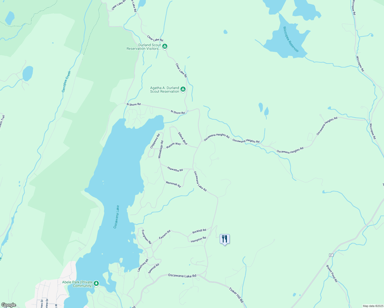 map of restaurants, bars, coffee shops, grocery stores, and more near 655 Oscawana Lake Rd in Putnam Valley