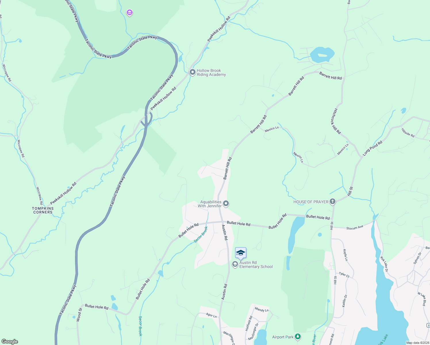 map of restaurants, bars, coffee shops, grocery stores, and more near 71 Barrett Hill Road in Mahopac