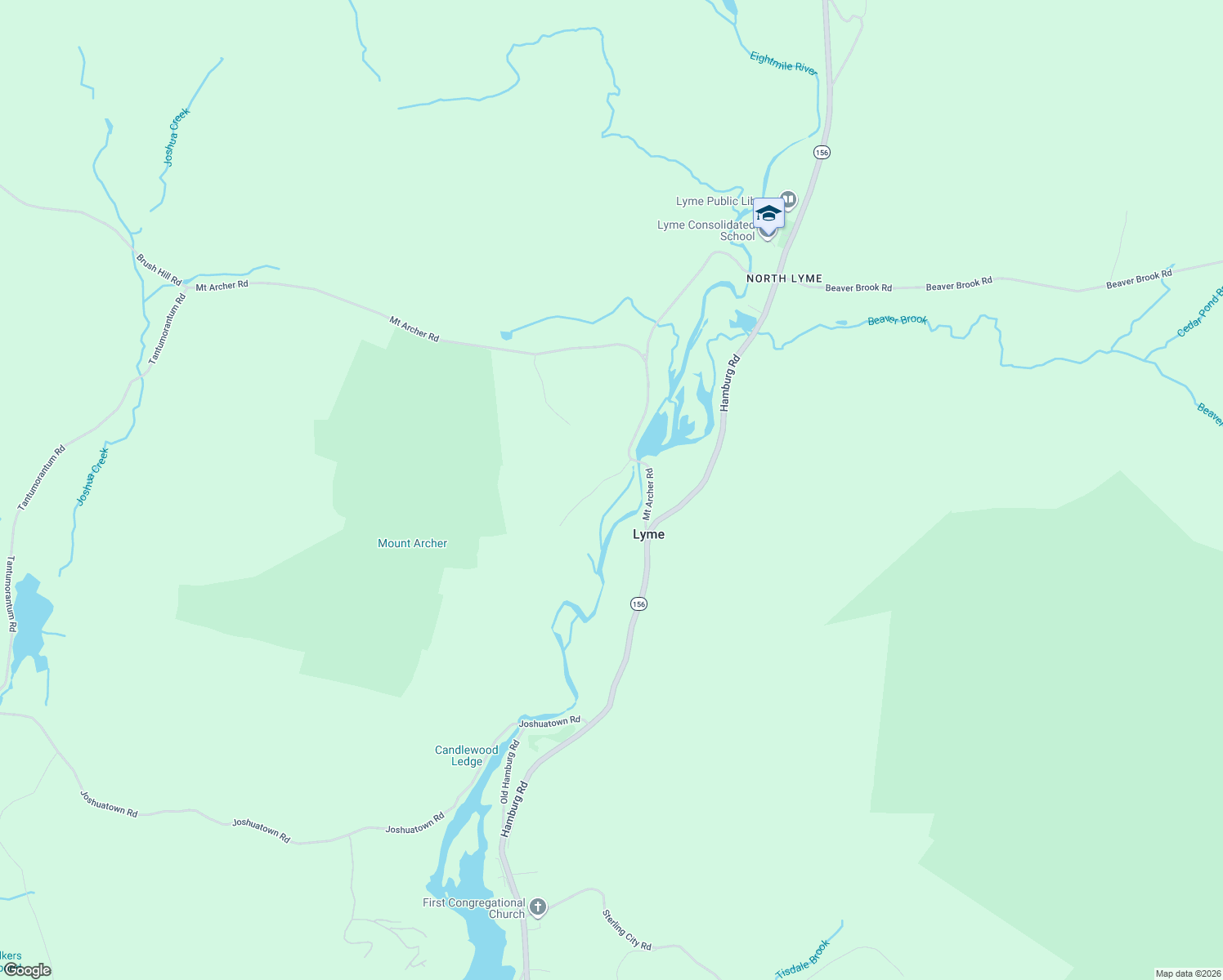 map of restaurants, bars, coffee shops, grocery stores, and more near 16 Honey Hill Lane in Lyme