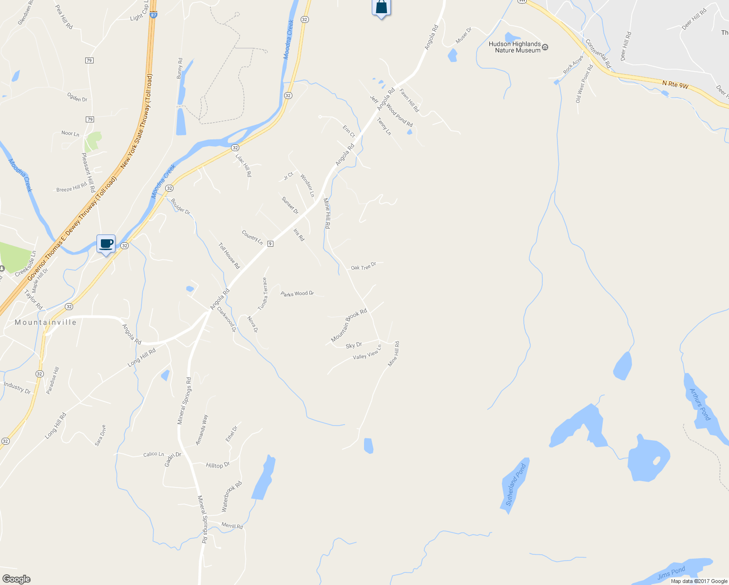 map of restaurants, bars, coffee shops, grocery stores, and more near 47 Mine Hill Road in Cornwall