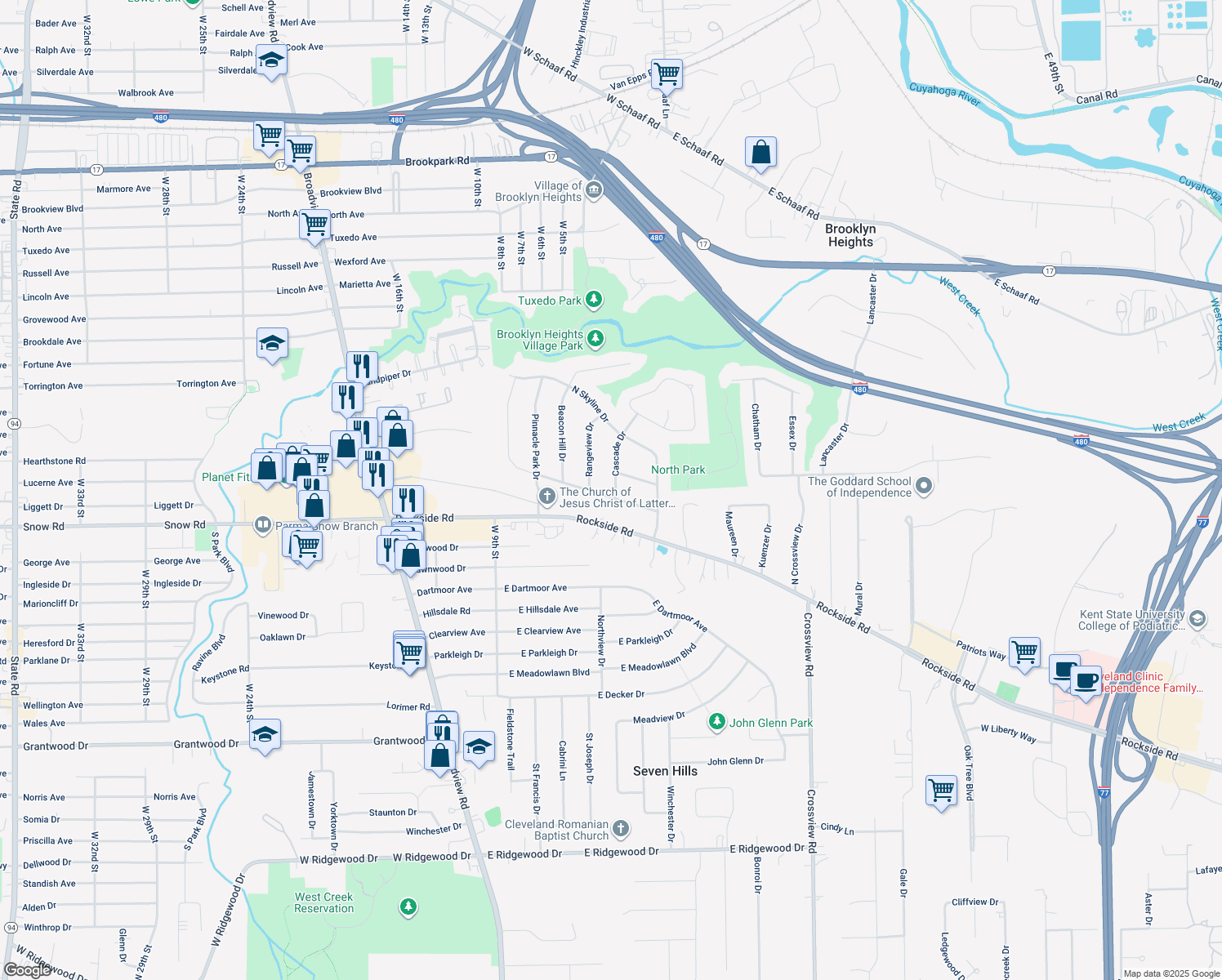1001 Long Ridge Drive, Seven Hills OH Walk Score