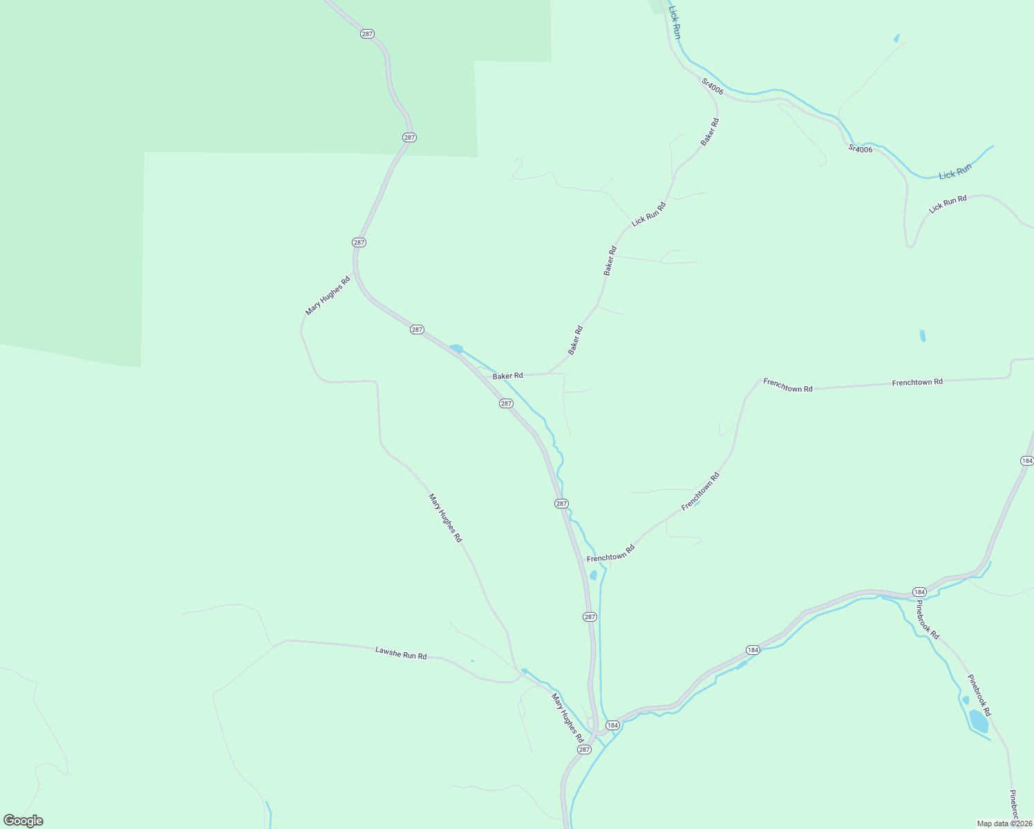 map of restaurants, bars, coffee shops, grocery stores, and more near Pennsylvania 287 in Waterville
