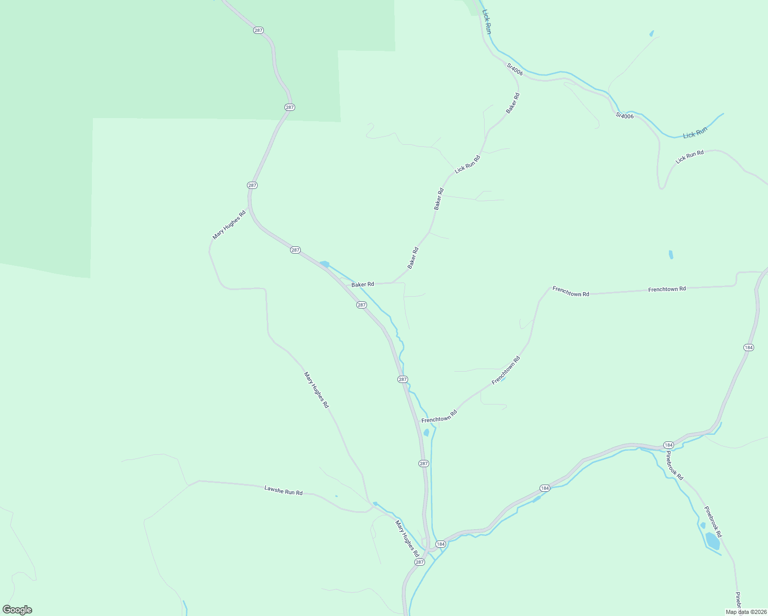 map of restaurants, bars, coffee shops, grocery stores, and more near 180 Baker Road in Trout Run