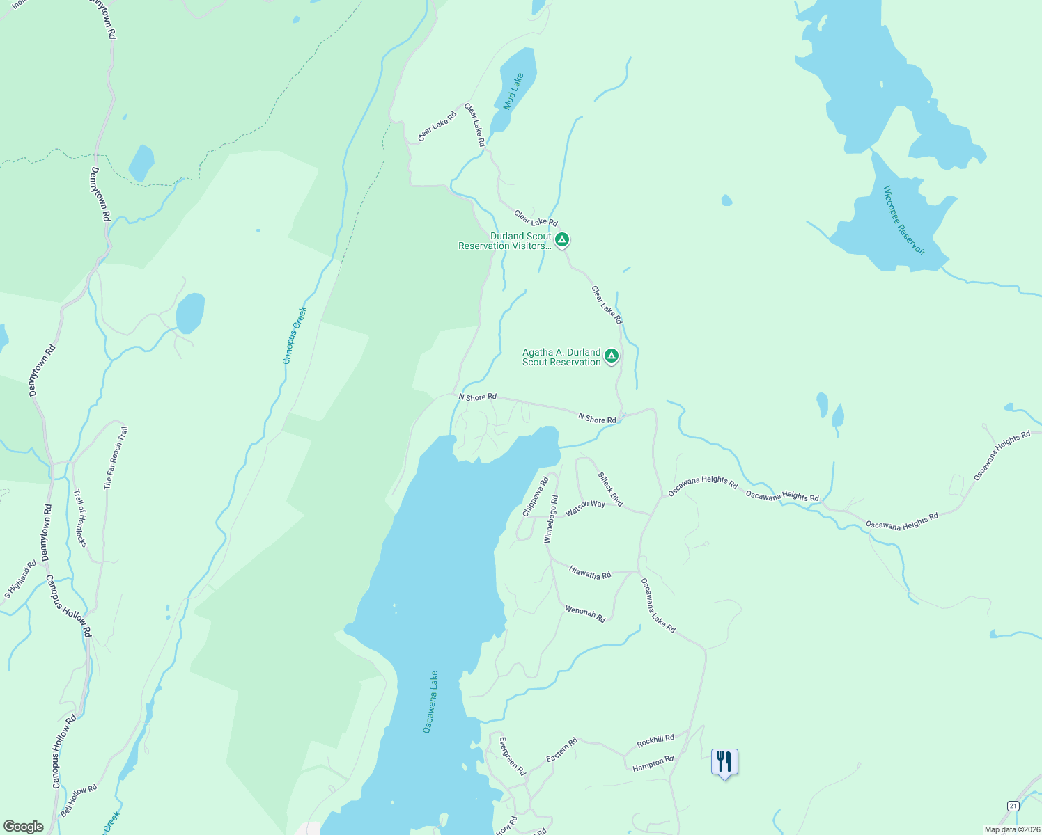 map of restaurants, bars, coffee shops, grocery stores, and more near 3 Country Club Road in Putnam Valley