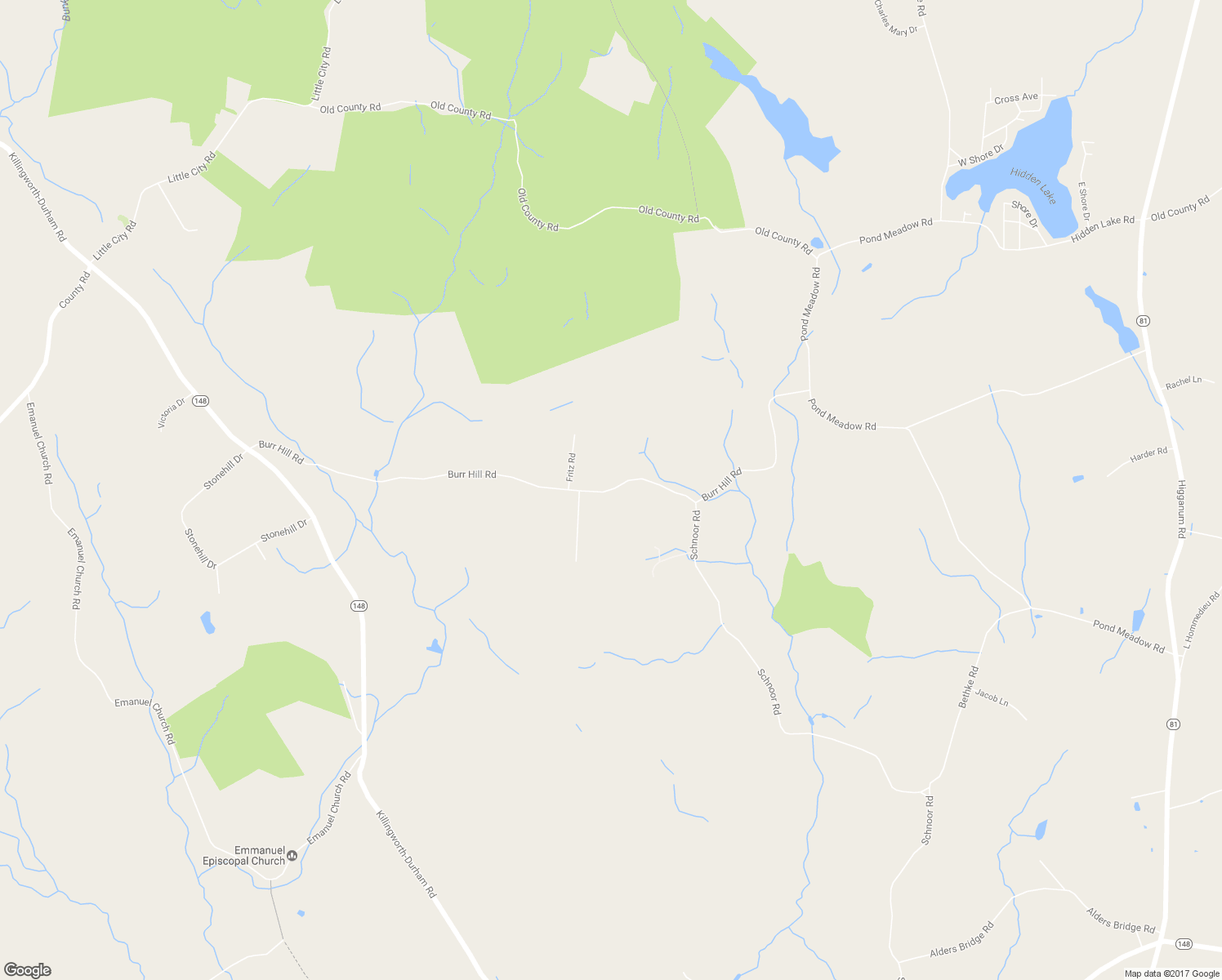 map of restaurants, bars, coffee shops, grocery stores, and more near 80 Burr Hill Road in Killingworth