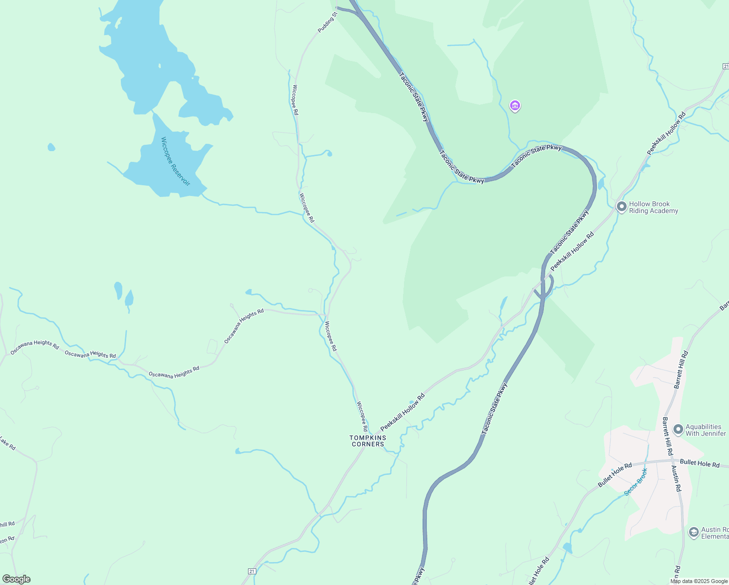 map of restaurants, bars, coffee shops, grocery stores, and more near 70 Wiccopee Road in Putnam Valley