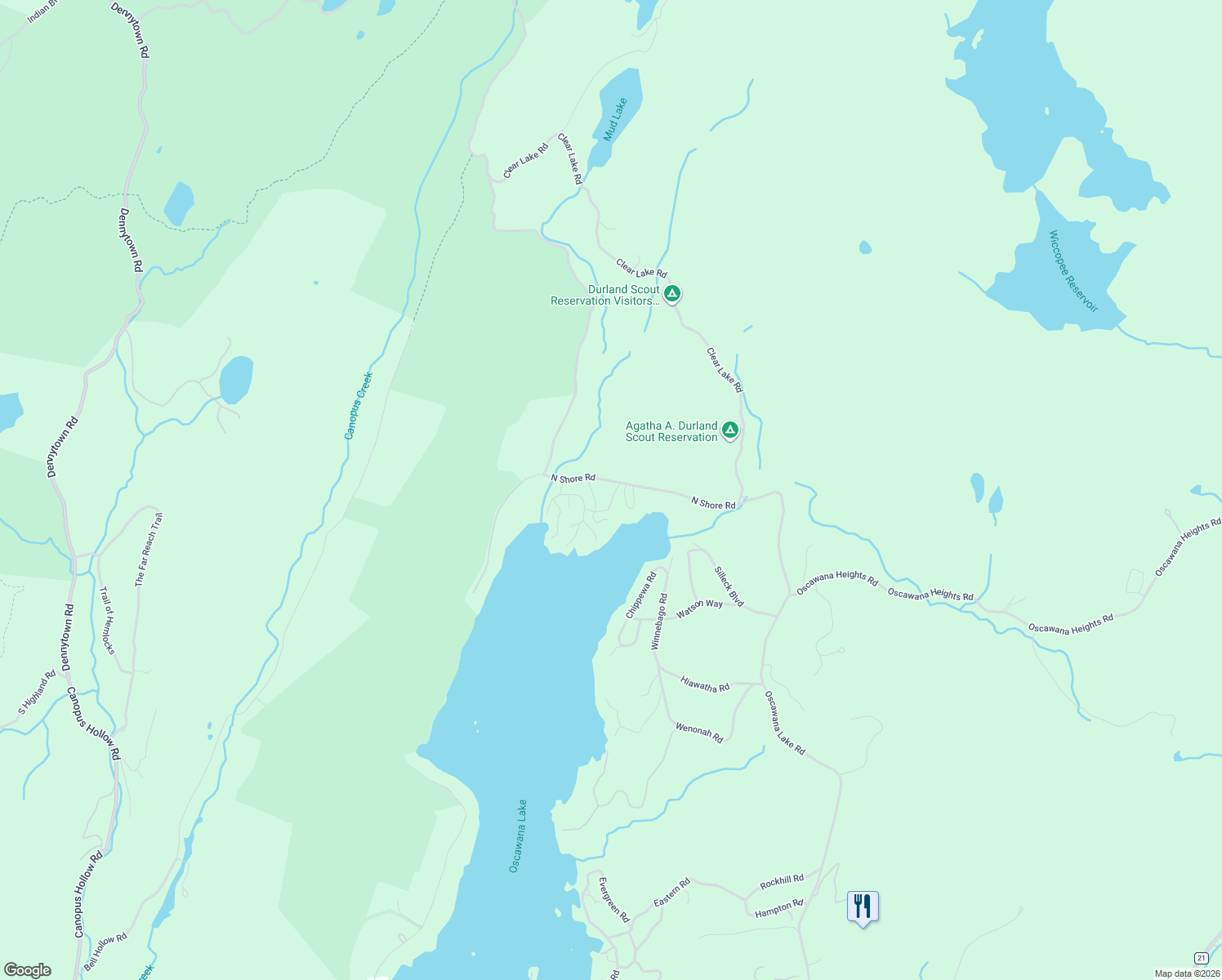 map of restaurants, bars, coffee shops, grocery stores, and more near 3 Country Club Road in Putnam Valley