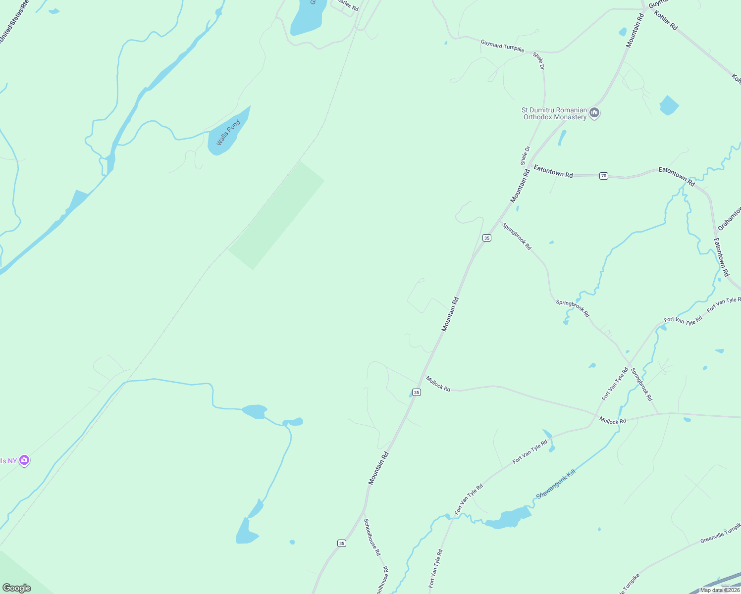 map of restaurants, bars, coffee shops, grocery stores, and more near 1235 Mountain Road in Port Jervis