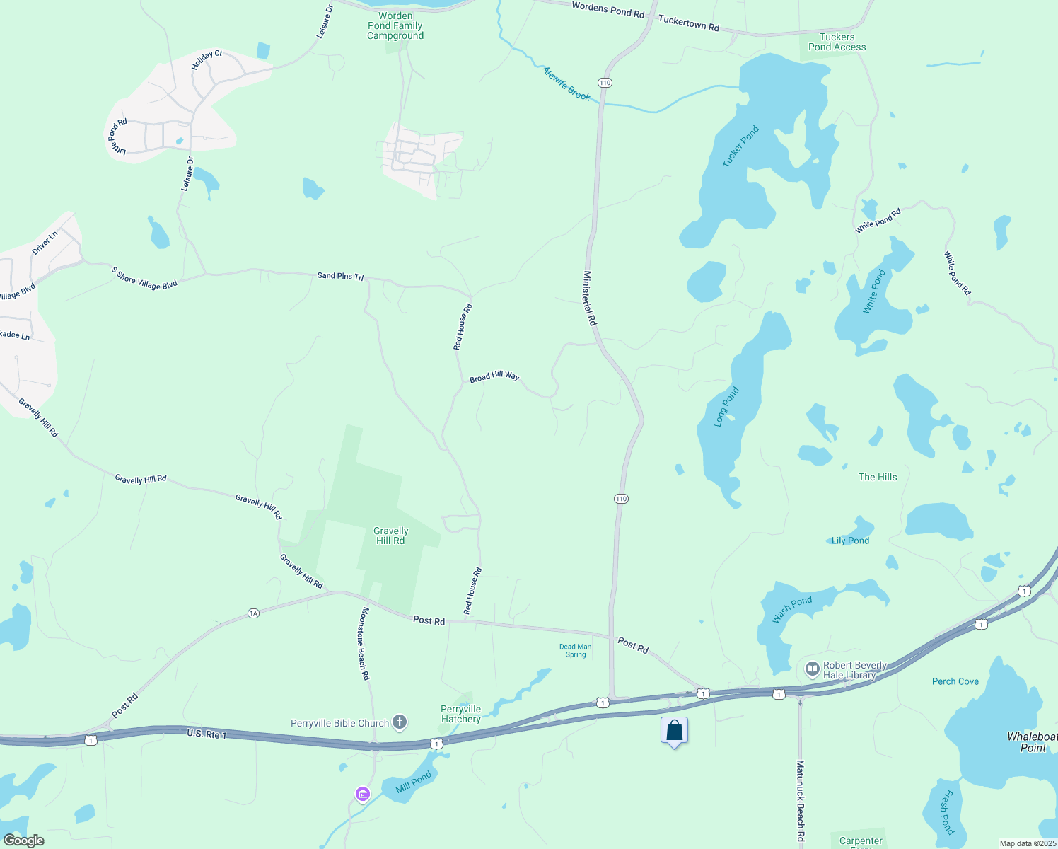 map of restaurants, bars, coffee shops, grocery stores, and more near 41 Red Oak Way in South Kingstown