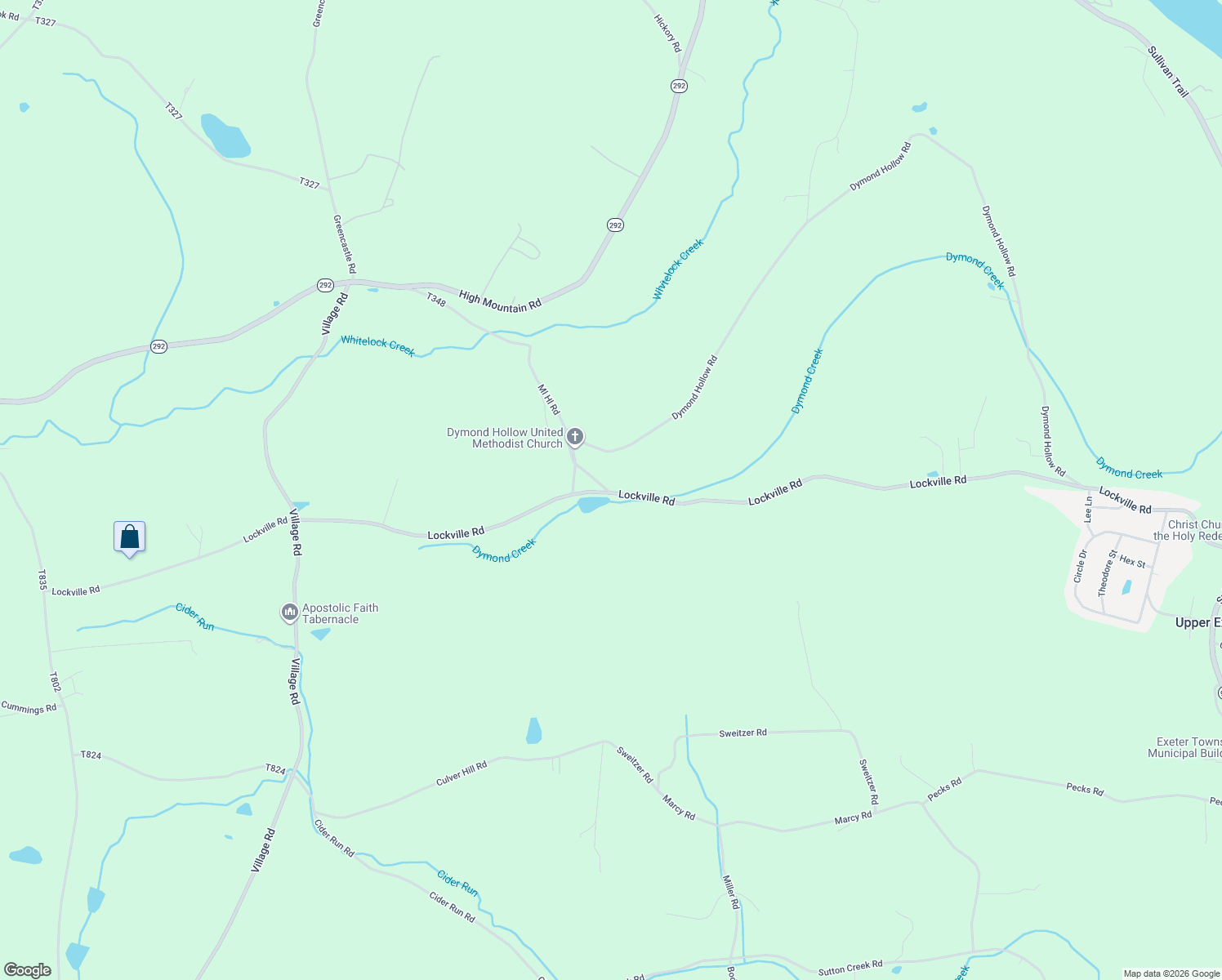 map of restaurants, bars, coffee shops, grocery stores, and more near Lockville Road in Pittston