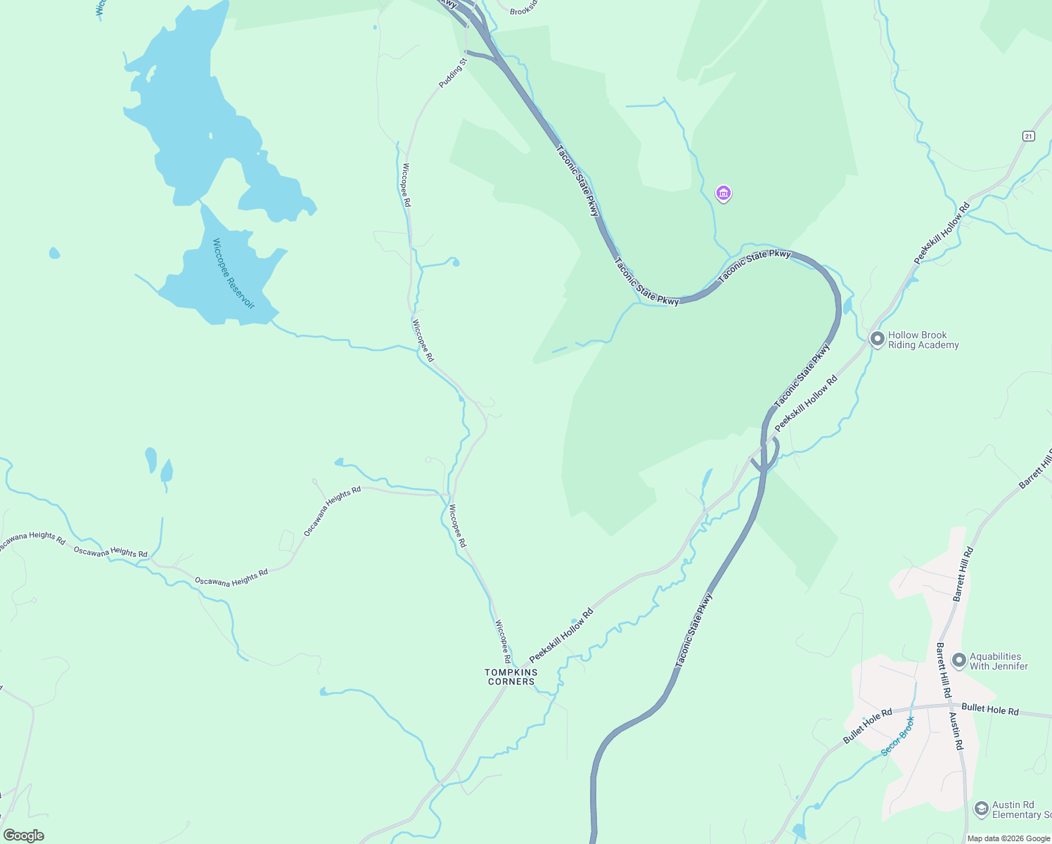 map of restaurants, bars, coffee shops, grocery stores, and more near 82 Wiccopee Road in Putnam Valley
