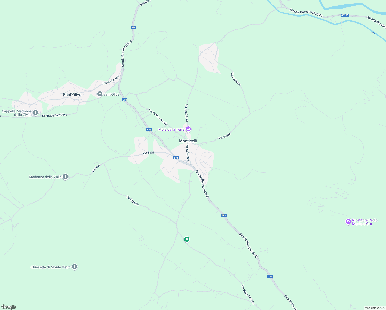 map of restaurants, bars, coffee shops, grocery stores, and more near 16A Via San Anna in Monticelli