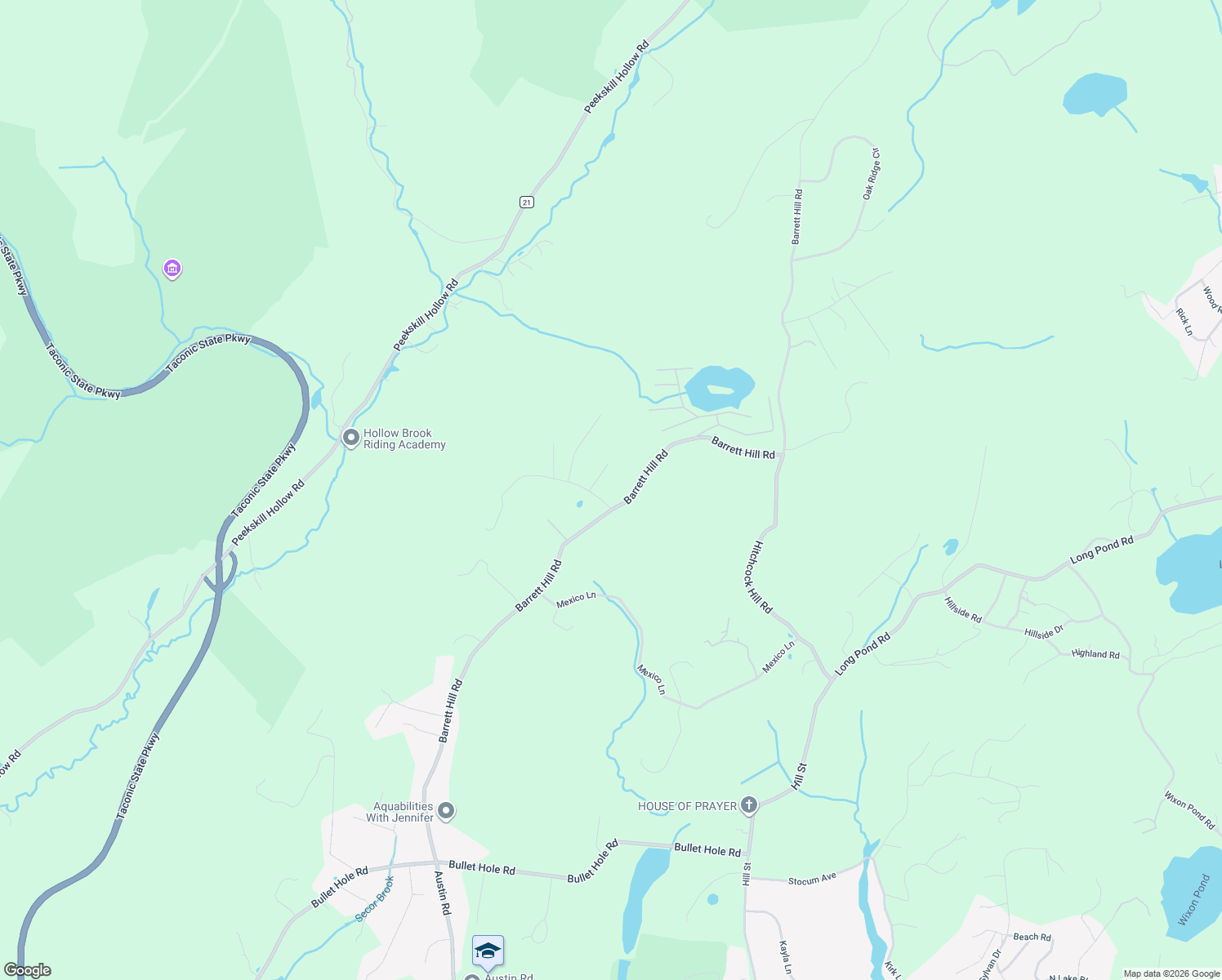 map of restaurants, bars, coffee shops, grocery stores, and more near 251 Barrett Hill Road in Mahopac