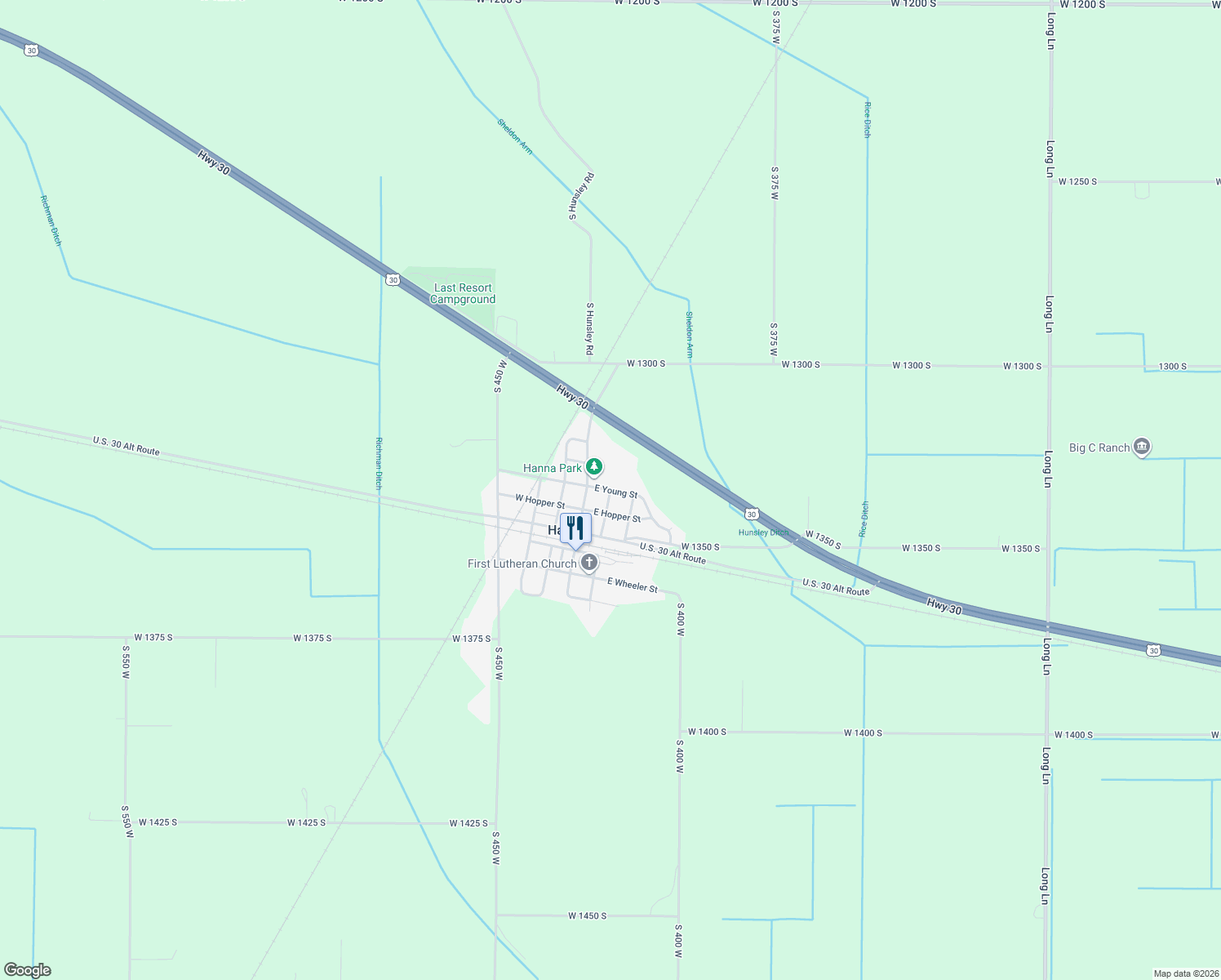 map of restaurants, bars, coffee shops, grocery stores, and more near 118 N Illinois St in LaPorte