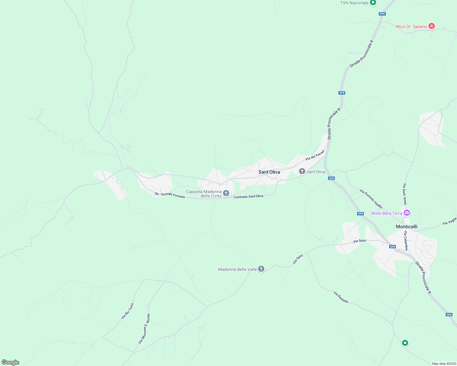 map of restaurants, bars, coffee shops, grocery stores, and more near 65 Contrada Sant'Oliva in Provincia di Frosinone