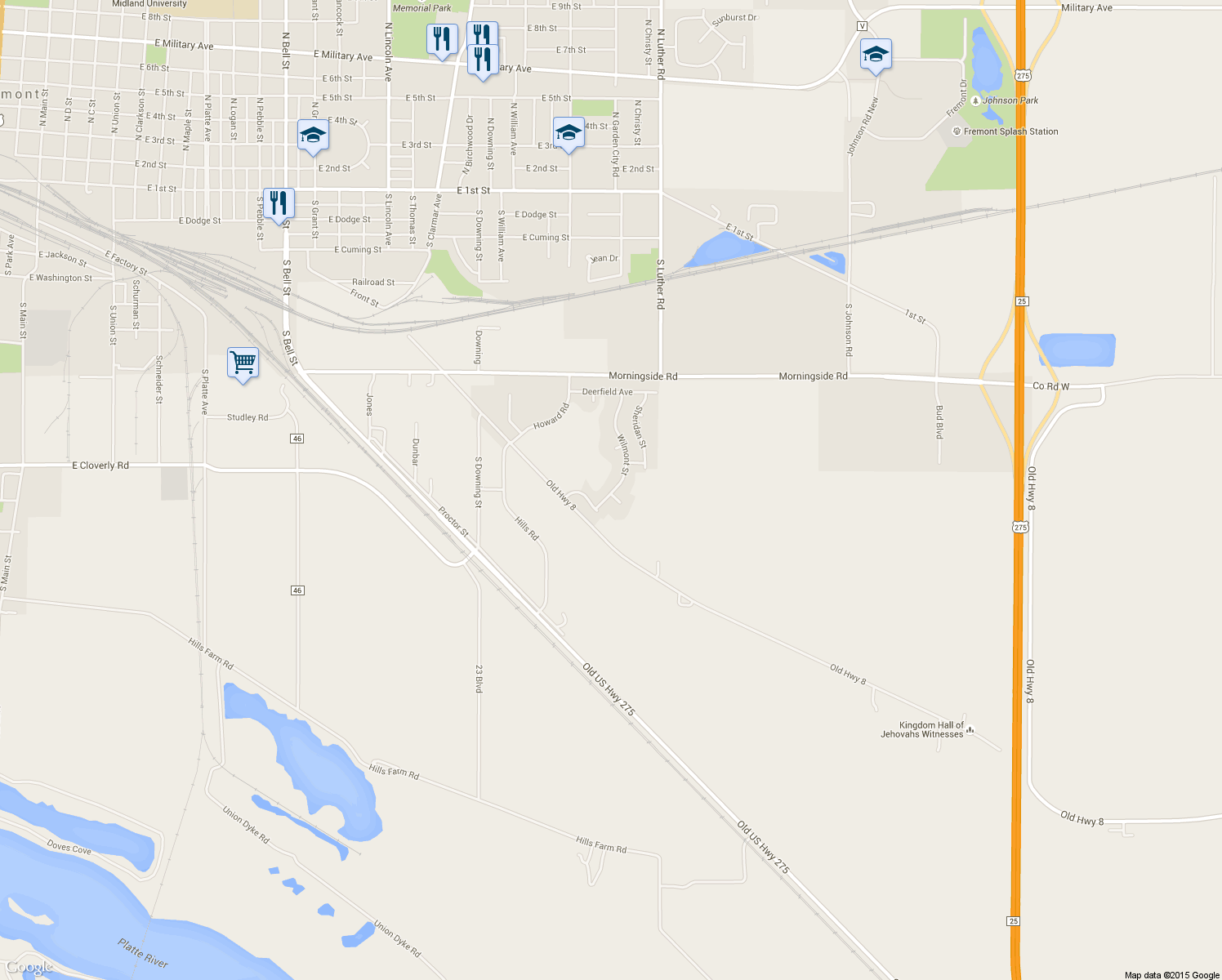 map of restaurants, bars, coffee shops, grocery stores, and more near 1333 Wilmont St in Fremont