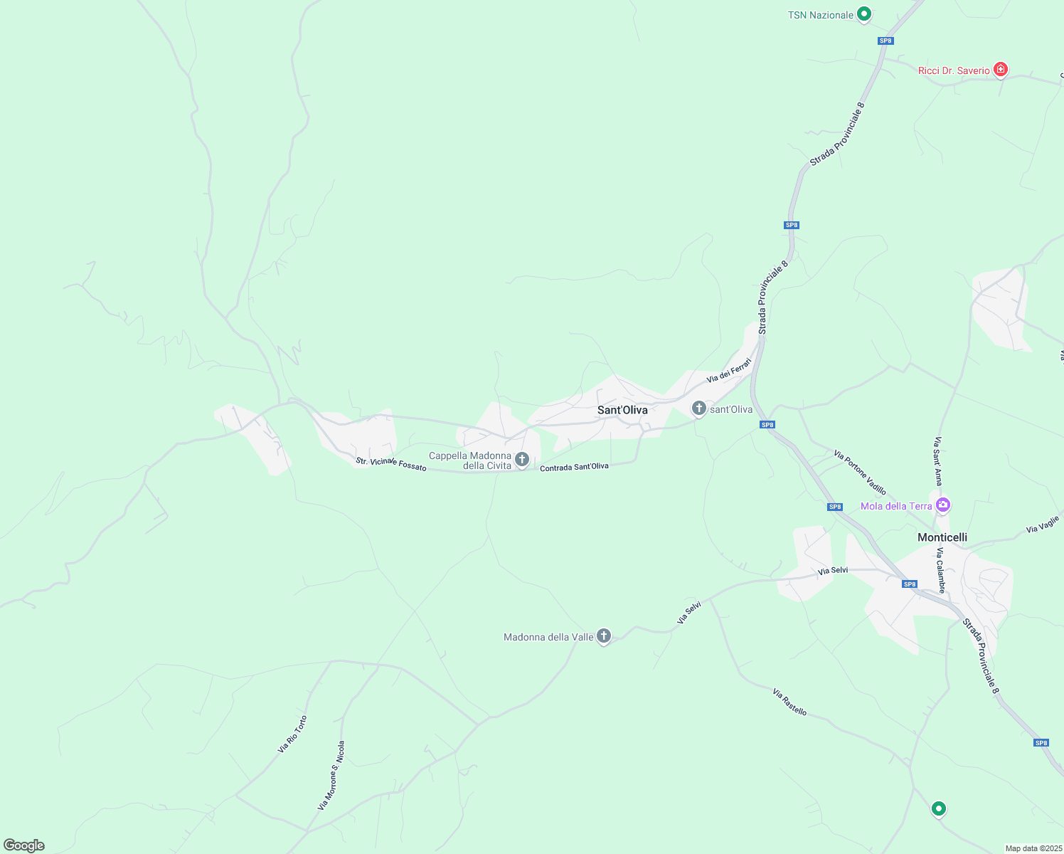 map of restaurants, bars, coffee shops, grocery stores, and more near 65 Contrada Sant'Oliva in Provincia di Frosinone