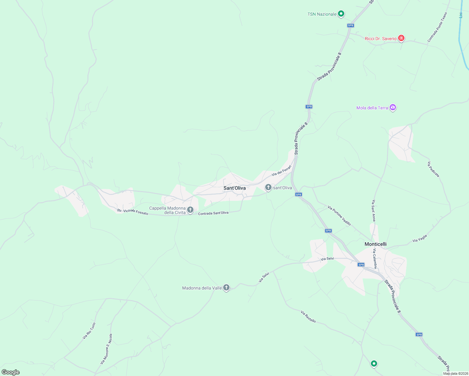 map of restaurants, bars, coffee shops, grocery stores, and more near in Sant'Oliva