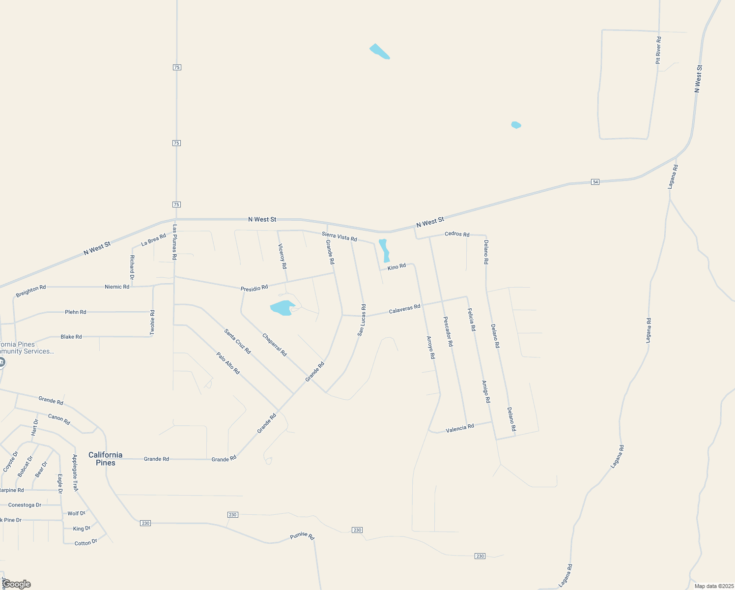 map of restaurants, bars, coffee shops, grocery stores, and more near 2 San Lucas Road in Alturas