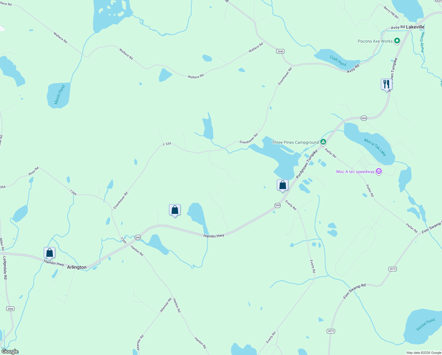 map of restaurants, bars, coffee shops, grocery stores, and more near 2-26 Wild Acres Rd in Wayne