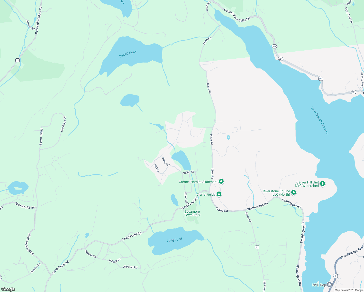 map of restaurants, bars, coffee shops, grocery stores, and more near 14 Lower Lake Road in Mahopac
