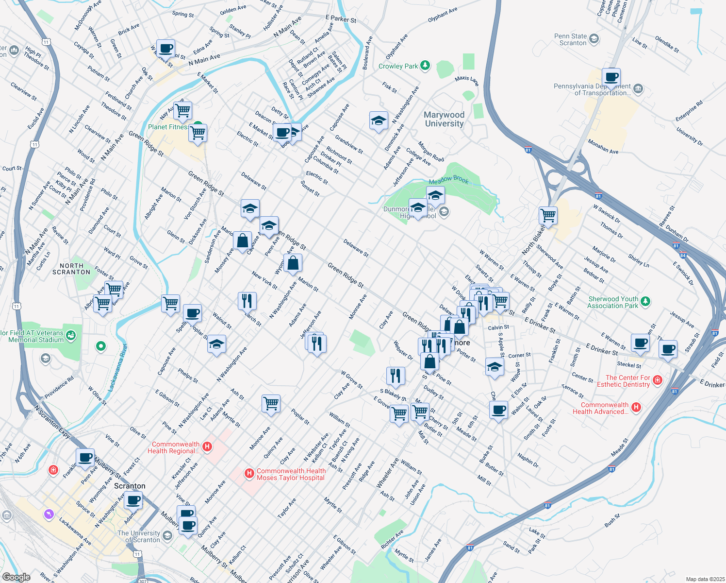 1508 Green Ridge Street, Dunmore PA Walk Score