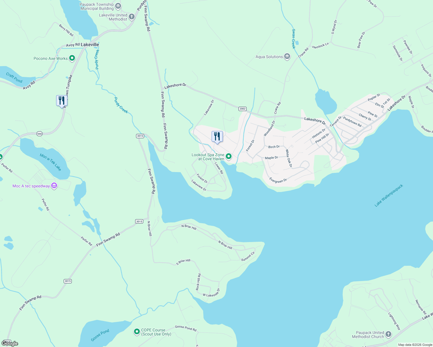 map of restaurants, bars, coffee shops, grocery stores, and more near 41 Short Cut Road in Lakeville