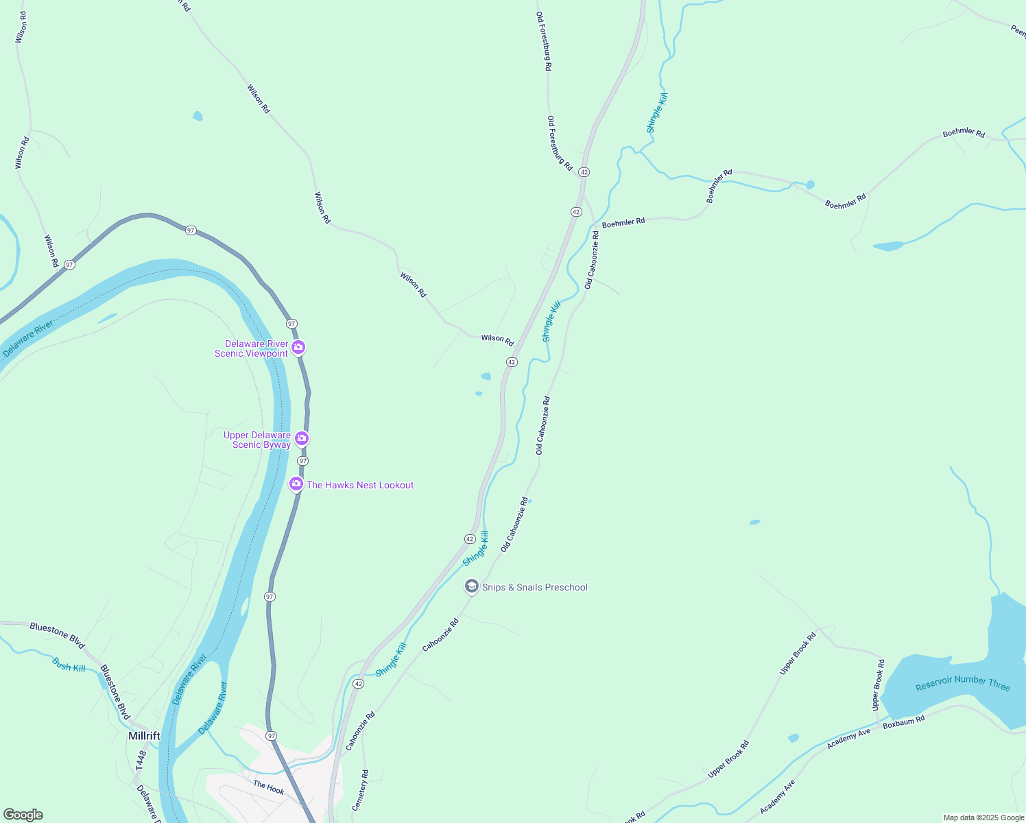 map of restaurants, bars, coffee shops, grocery stores, and more near 185 Old Cahoonzie Road in Sparrow Bush