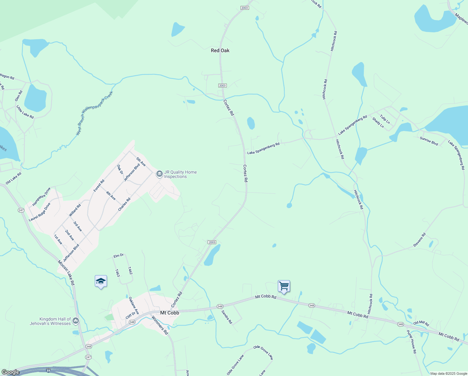 map of restaurants, bars, coffee shops, grocery stores, and more near Gravity Drive in Mount Cobb