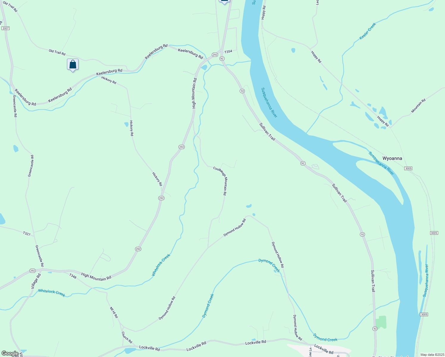 map of restaurants, bars, coffee shops, grocery stores, and more near Coolbaugh Muontain in Falls