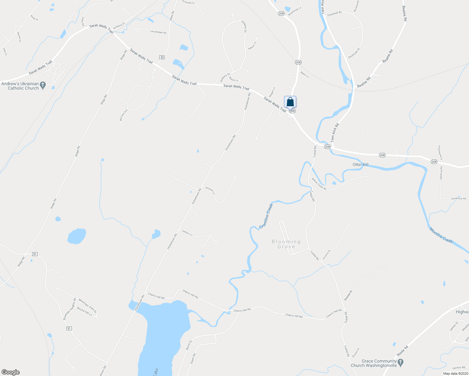map of restaurants, bars, coffee shops, grocery stores, and more near 18 Jackson Lane in Campbell Hall