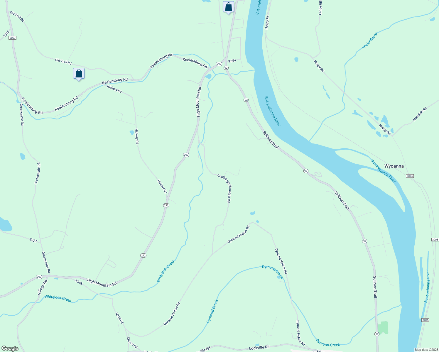 map of restaurants, bars, coffee shops, grocery stores, and more near Coolbaugh Muontain in Falls