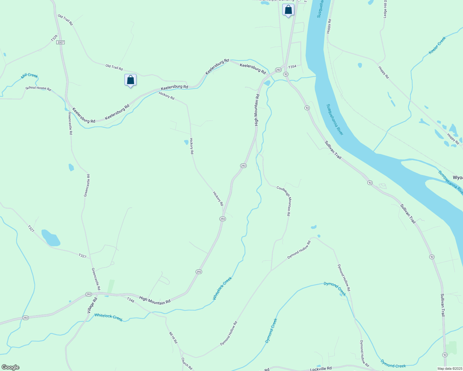 map of restaurants, bars, coffee shops, grocery stores, and more near High Mountain Road in Falls