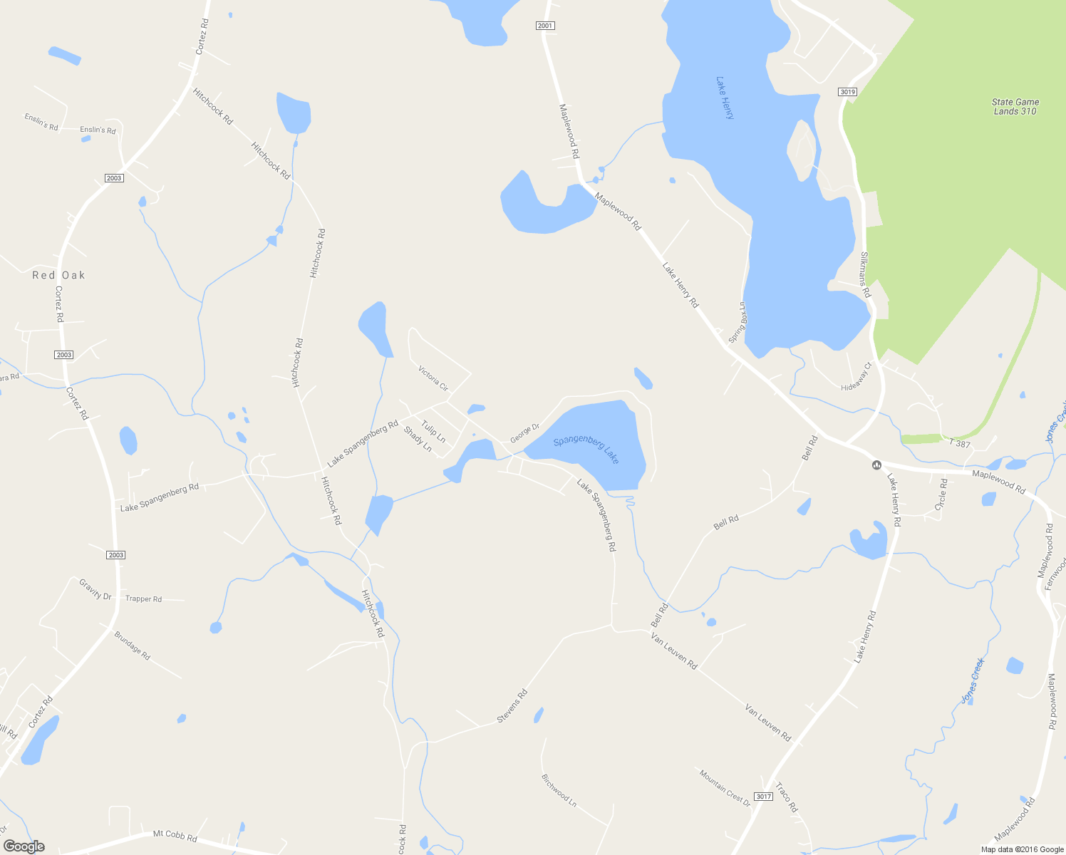 map of restaurants, bars, coffee shops, grocery stores, and more near 32 George Drive in Lake Ariel