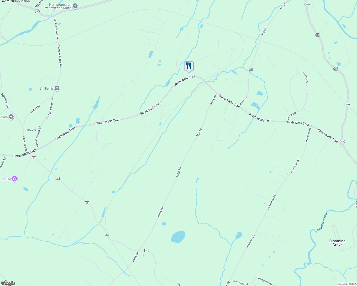 map of restaurants, bars, coffee shops, grocery stores, and more near 473 Ridge Road in Campbell Hall