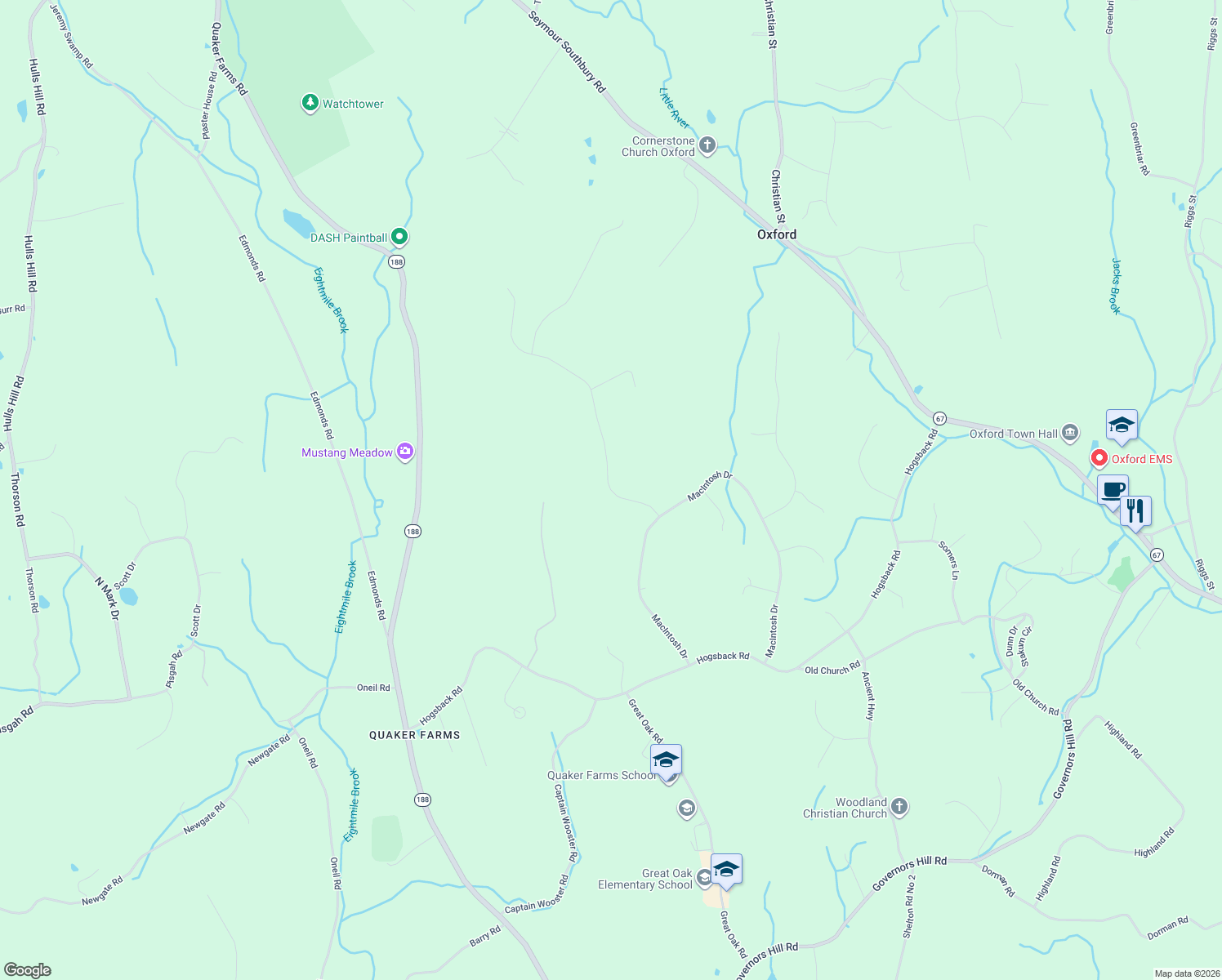 map of restaurants, bars, coffee shops, grocery stores, and more near 25 Cortland Place in Oxford