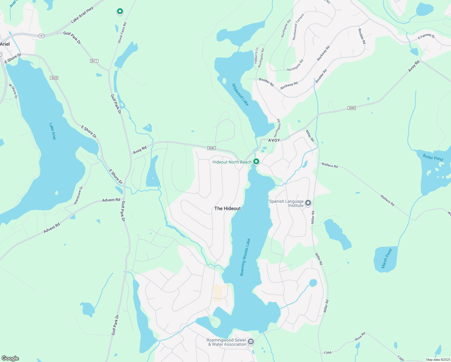 map of restaurants, bars, coffee shops, grocery stores, and more near 1507 Woodhill Ln in Wayne