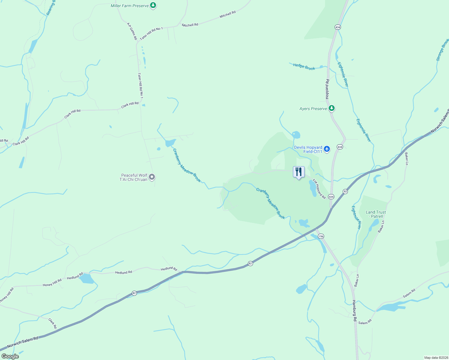 map of restaurants, bars, coffee shops, grocery stores, and more near 401 Fox Hopyard Road in East Haddam