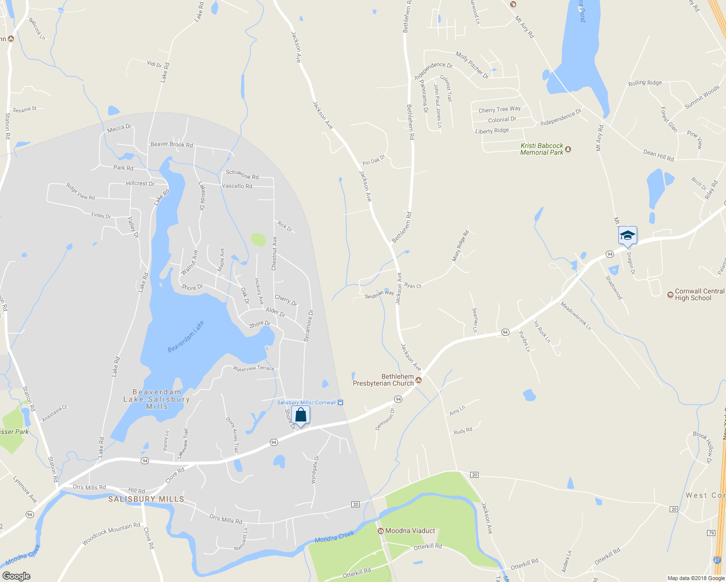 map of restaurants, bars, coffee shops, grocery stores, and more near 7 Farm Hollow Road in New Windsor