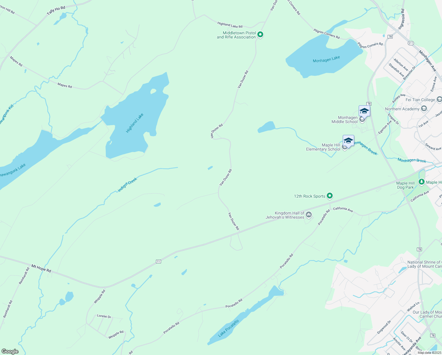 map of restaurants, bars, coffee shops, grocery stores, and more near 237 Van Duzer Road in Middletown