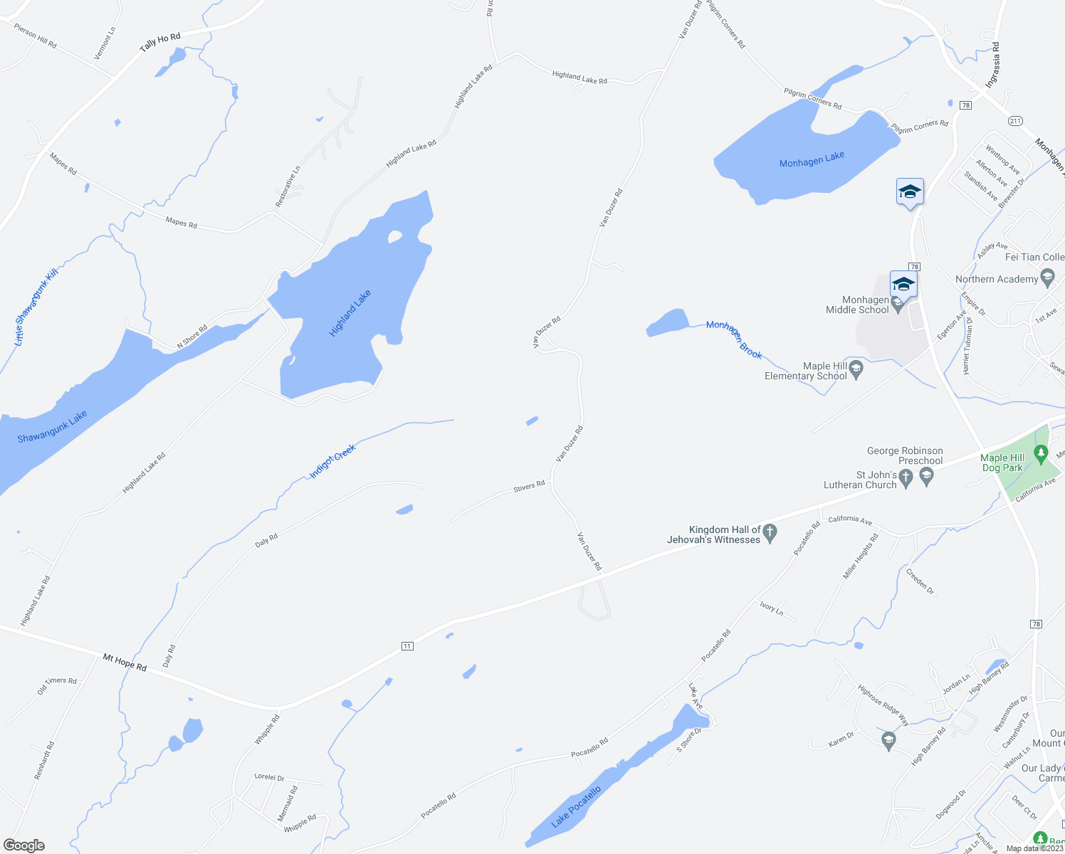 map of restaurants, bars, coffee shops, grocery stores, and more near 237 Van Duzer Road in Middletown