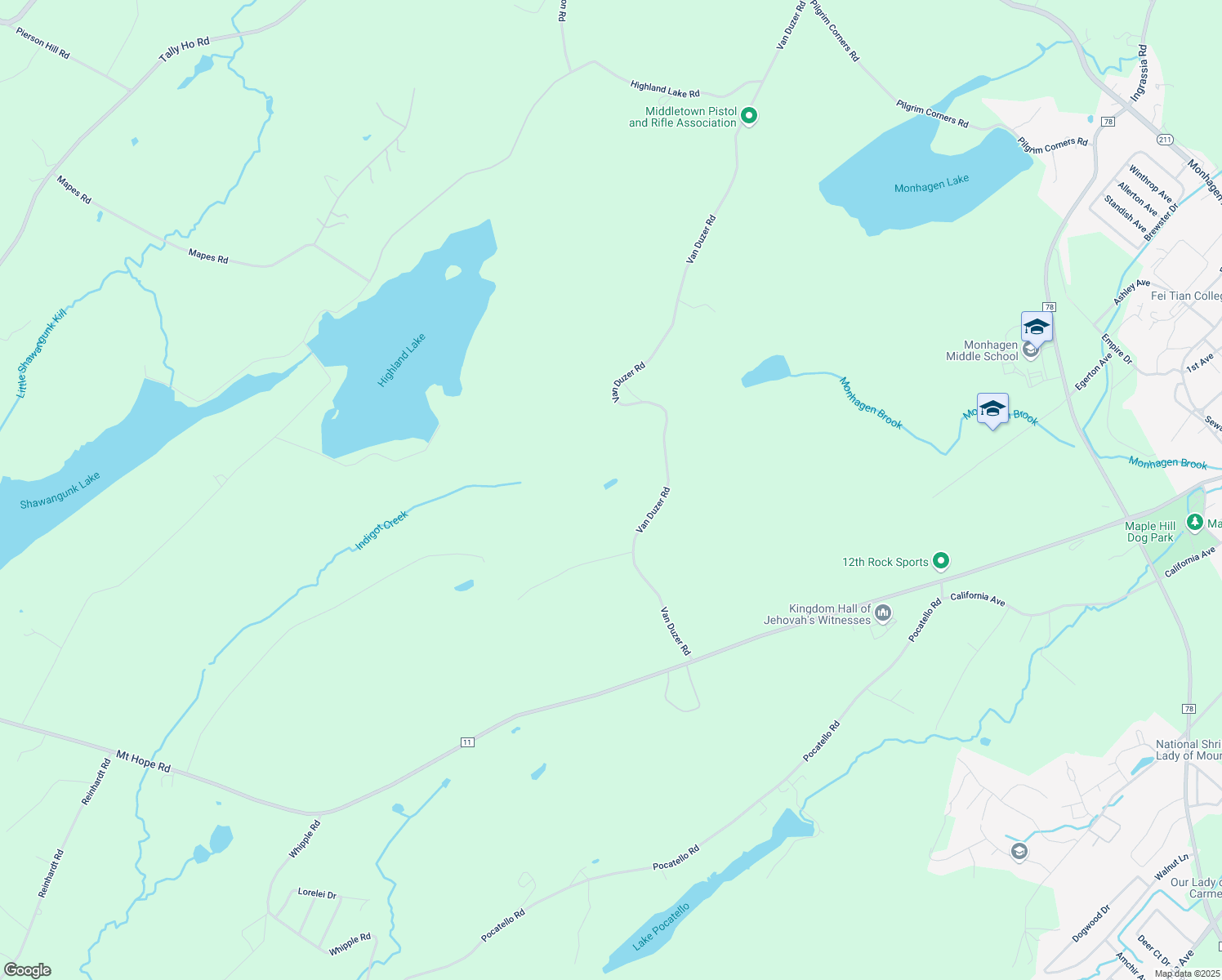 map of restaurants, bars, coffee shops, grocery stores, and more near 237 Van Duzer Road in Middletown