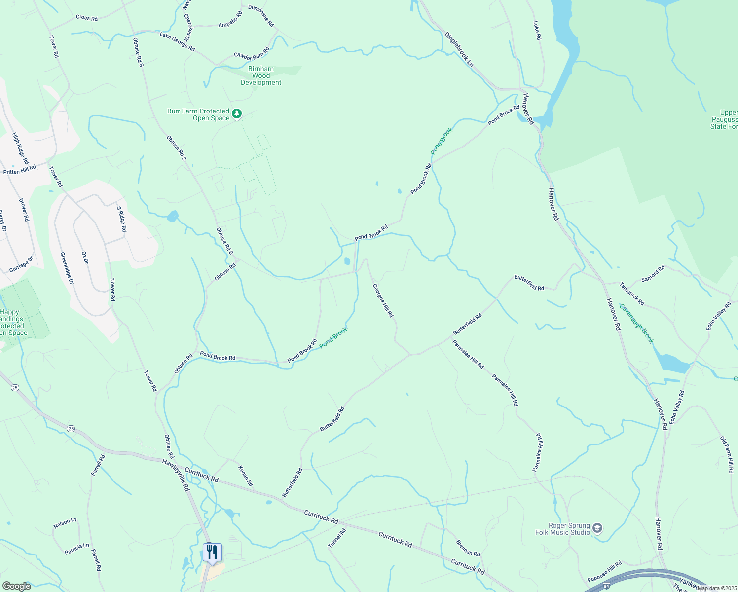 map of restaurants, bars, coffee shops, grocery stores, and more near 81 Georges Hill Road in Newtown