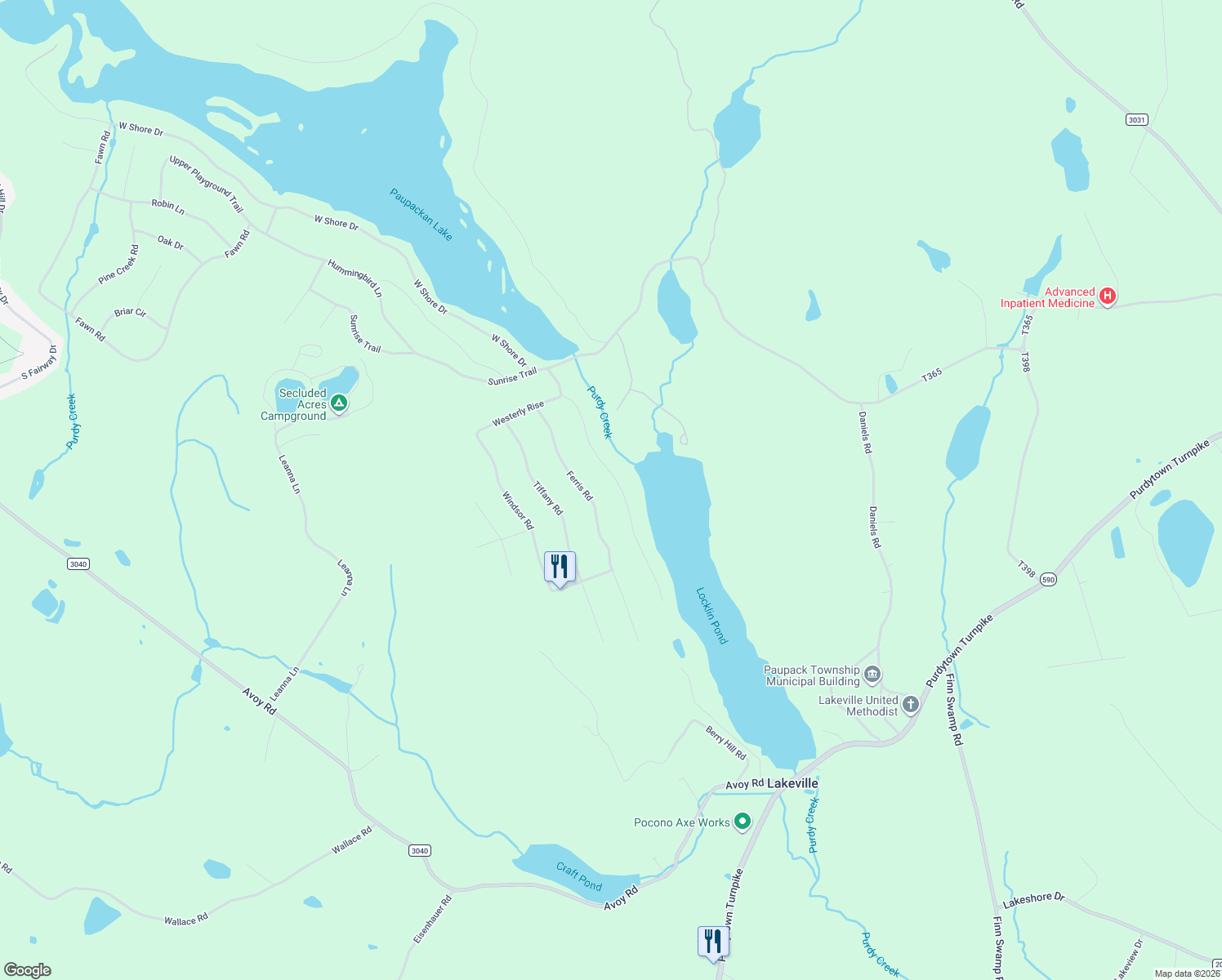 map of restaurants, bars, coffee shops, grocery stores, and more near 88 Ferris Rd in Hawley