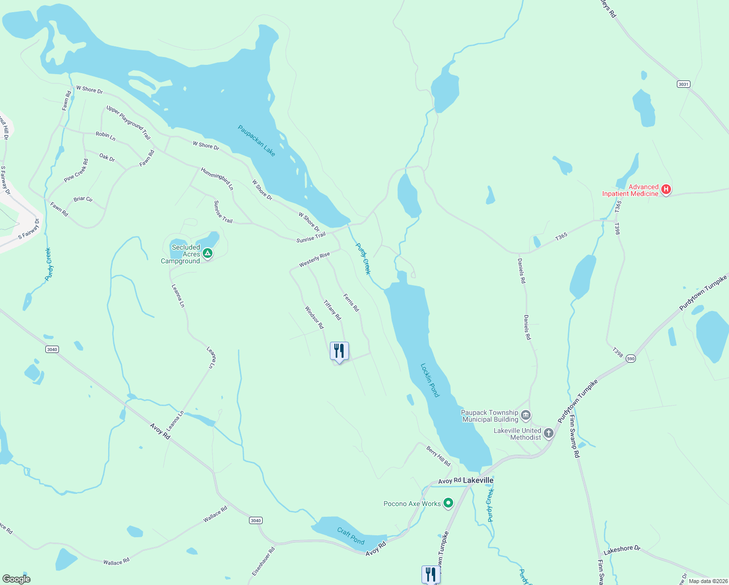 map of restaurants, bars, coffee shops, grocery stores, and more near 79 Sheridan Road in Hawley