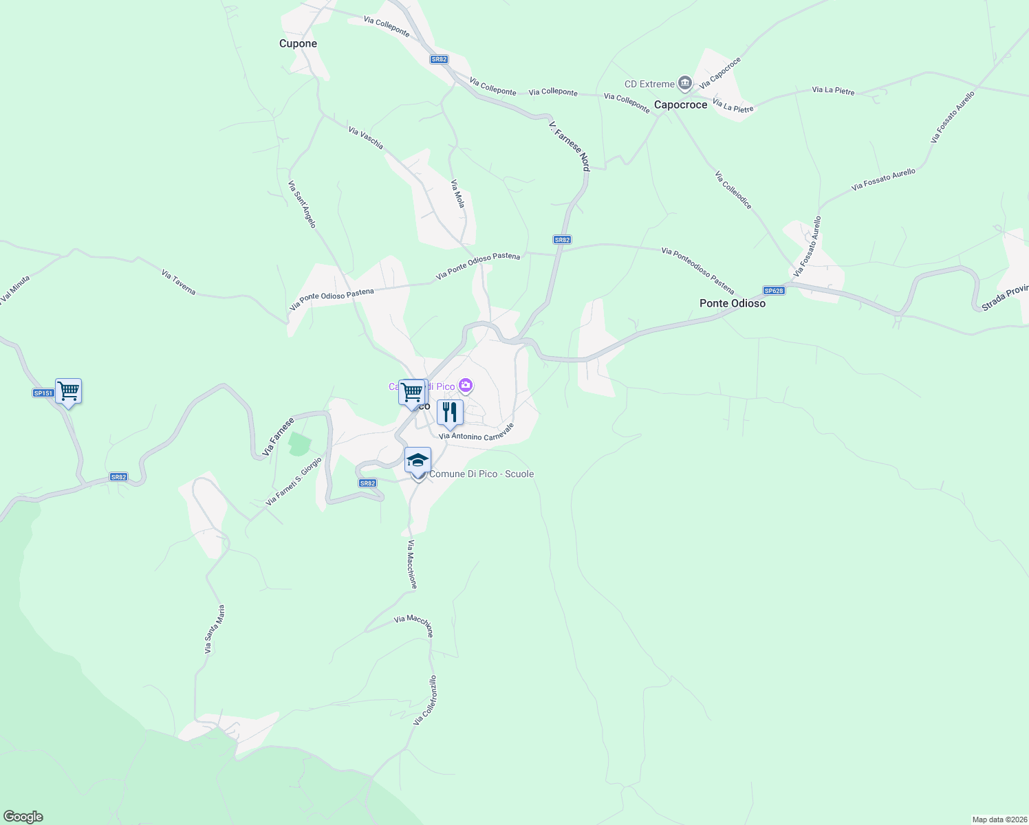 map of restaurants, bars, coffee shops, grocery stores, and more near 15 Via Fossato in Pico