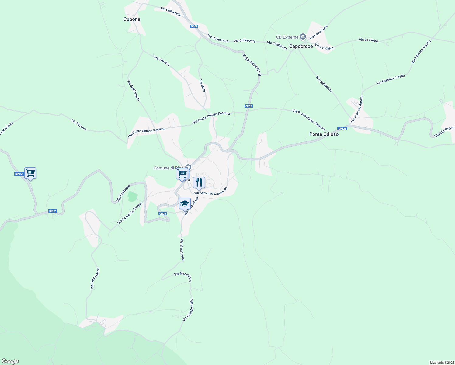 map of restaurants, bars, coffee shops, grocery stores, and more near 15 Via Fossato in Pico