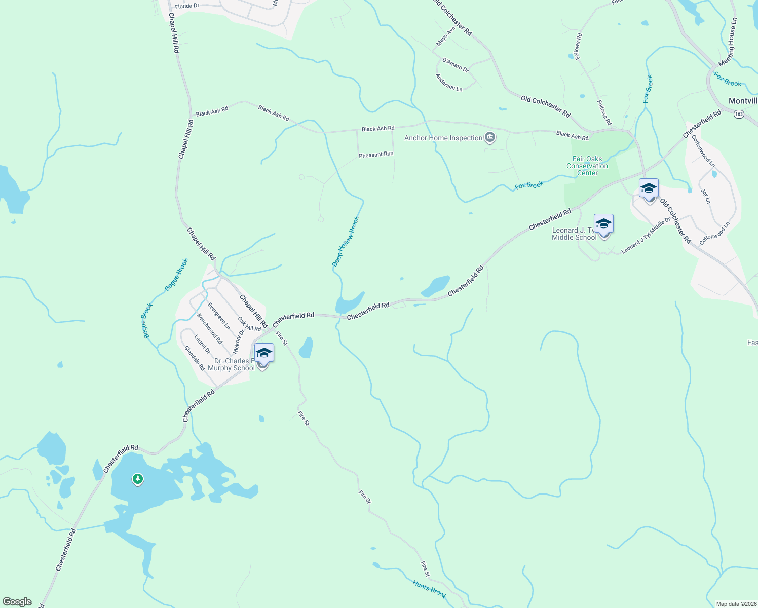 map of restaurants, bars, coffee shops, grocery stores, and more near 373 Chesterfield Road in Montville