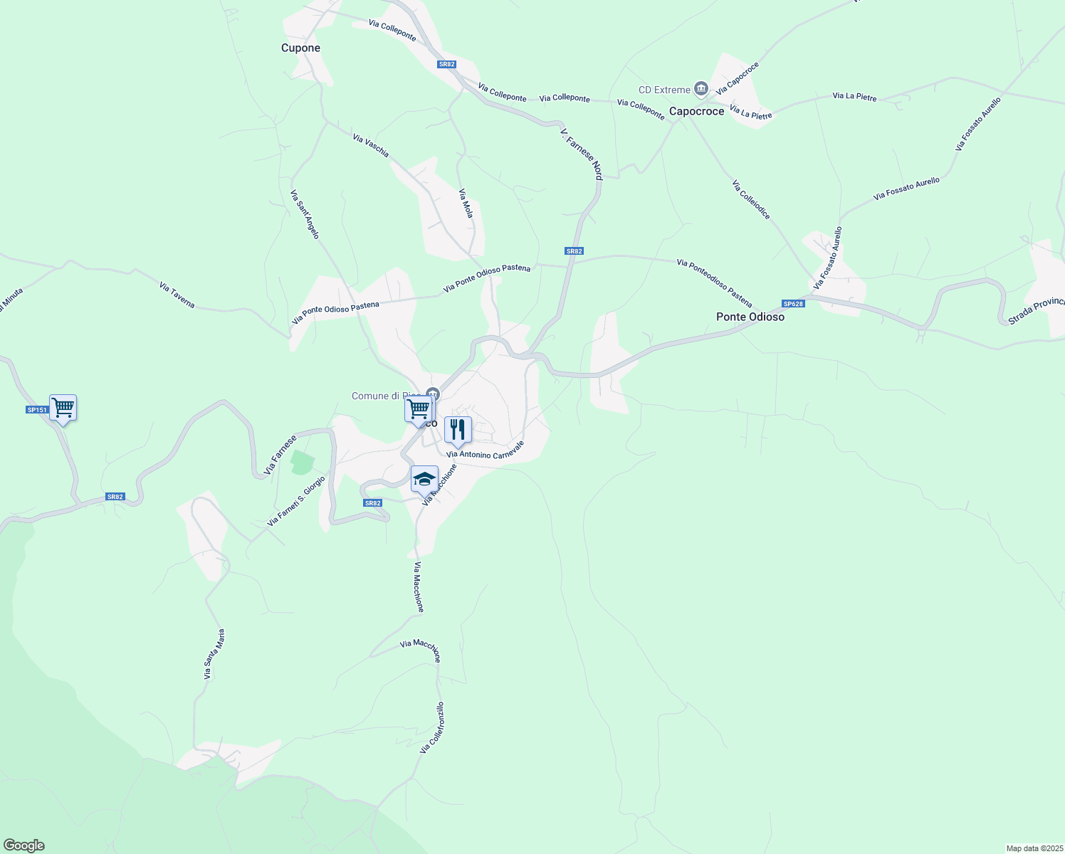map of restaurants, bars, coffee shops, grocery stores, and more near 15 Via Fossato in Pico